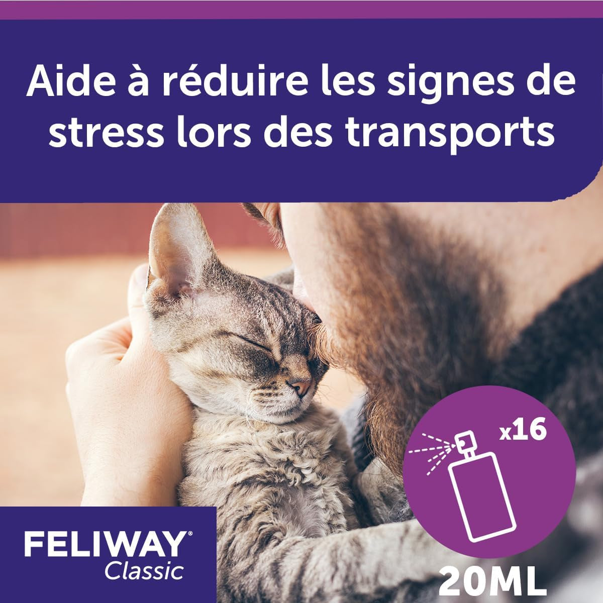 Classic Spray 20 Ml - Phéromones Apaisantes Pour Chats - Apaise Les Chats À La Maison Et Réduit Le Stress Lors Du Transport - Recommandé Par Les Vétérinaires - Scientifiquement Prouvé