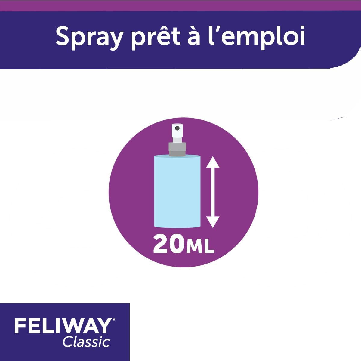 Classic Spray 20 Ml - Phéromones Apaisantes Pour Chats - Apaise Les Chats À La Maison Et Réduit Le Stress Lors Du Transport - Recommandé Par Les Vétérinaires - Scientifiquement Prouvé