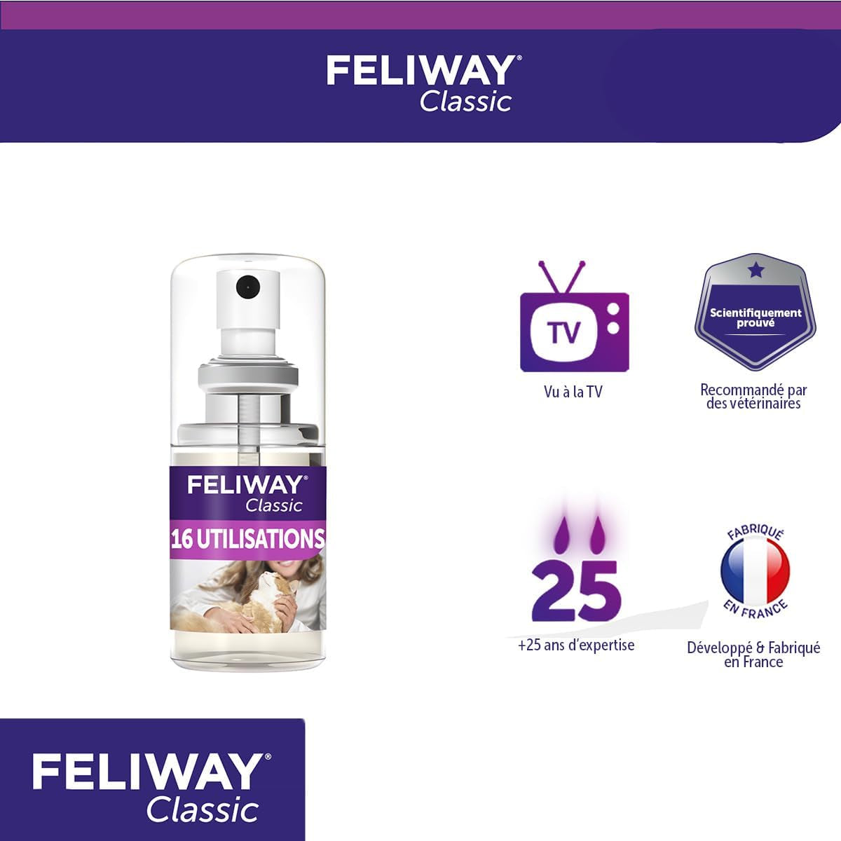 Classic Spray 20 Ml - Phéromones Apaisantes Pour Chats - Apaise Les Chats À La Maison Et Réduit Le Stress Lors Du Transport - Recommandé Par Les Vétérinaires - Scientifiquement Prouvé